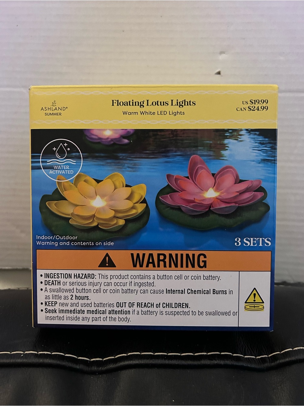 Ashland 3 Floating Lotus Lights - pink, lilac & yellow